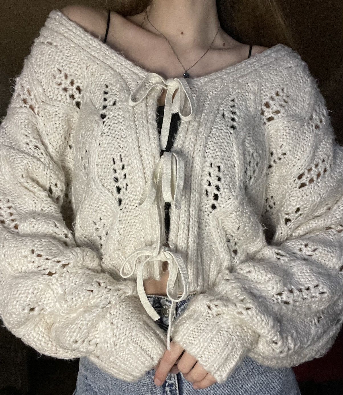 Vintage knitted sweater Size ONE SIZE - 2 Thumbnail