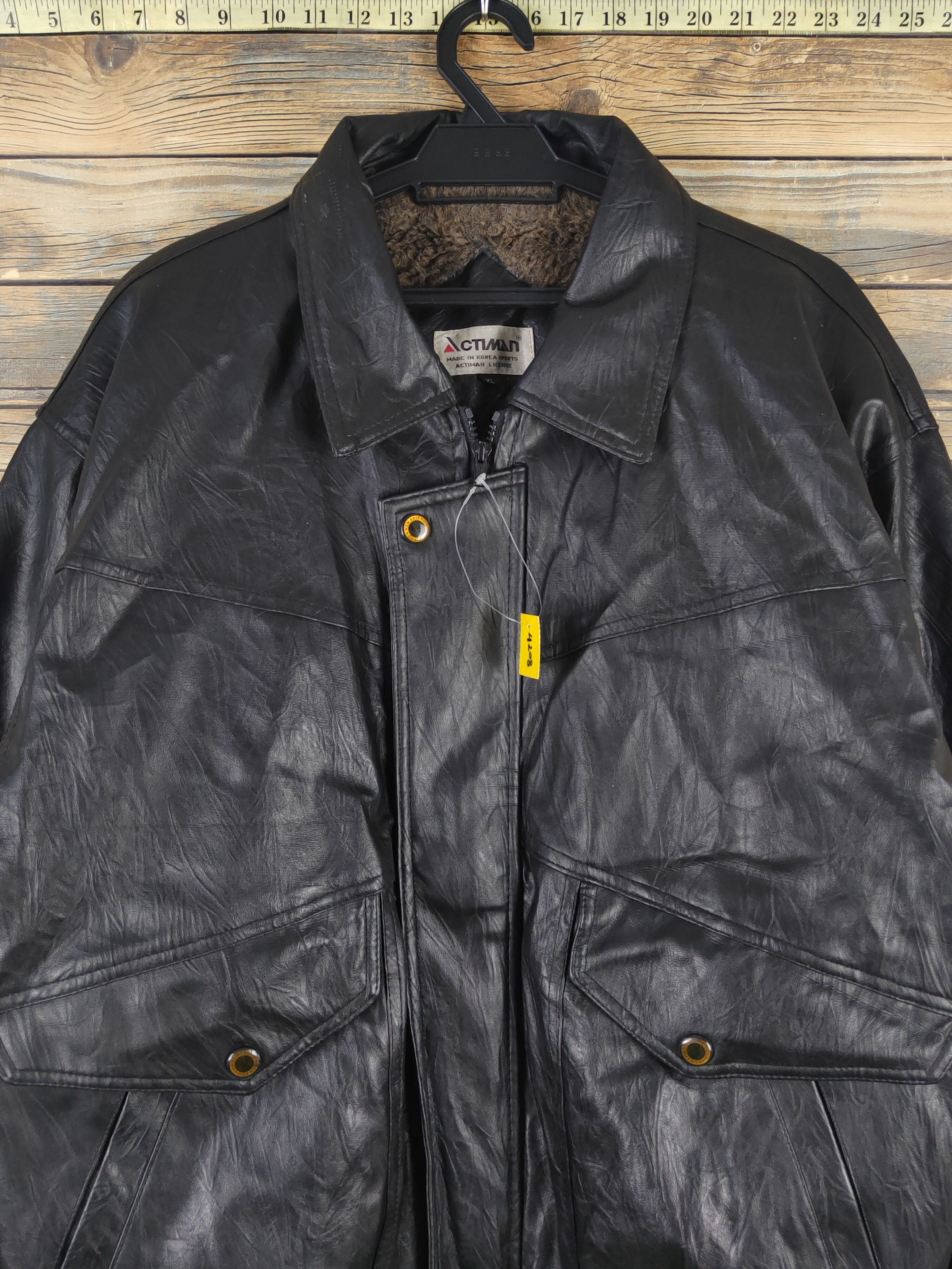 Genuine Leather Actiman Black vintage Leather Jackets #W1118 Size US L / EU 52-54 / 3 - 3 Thumbnail