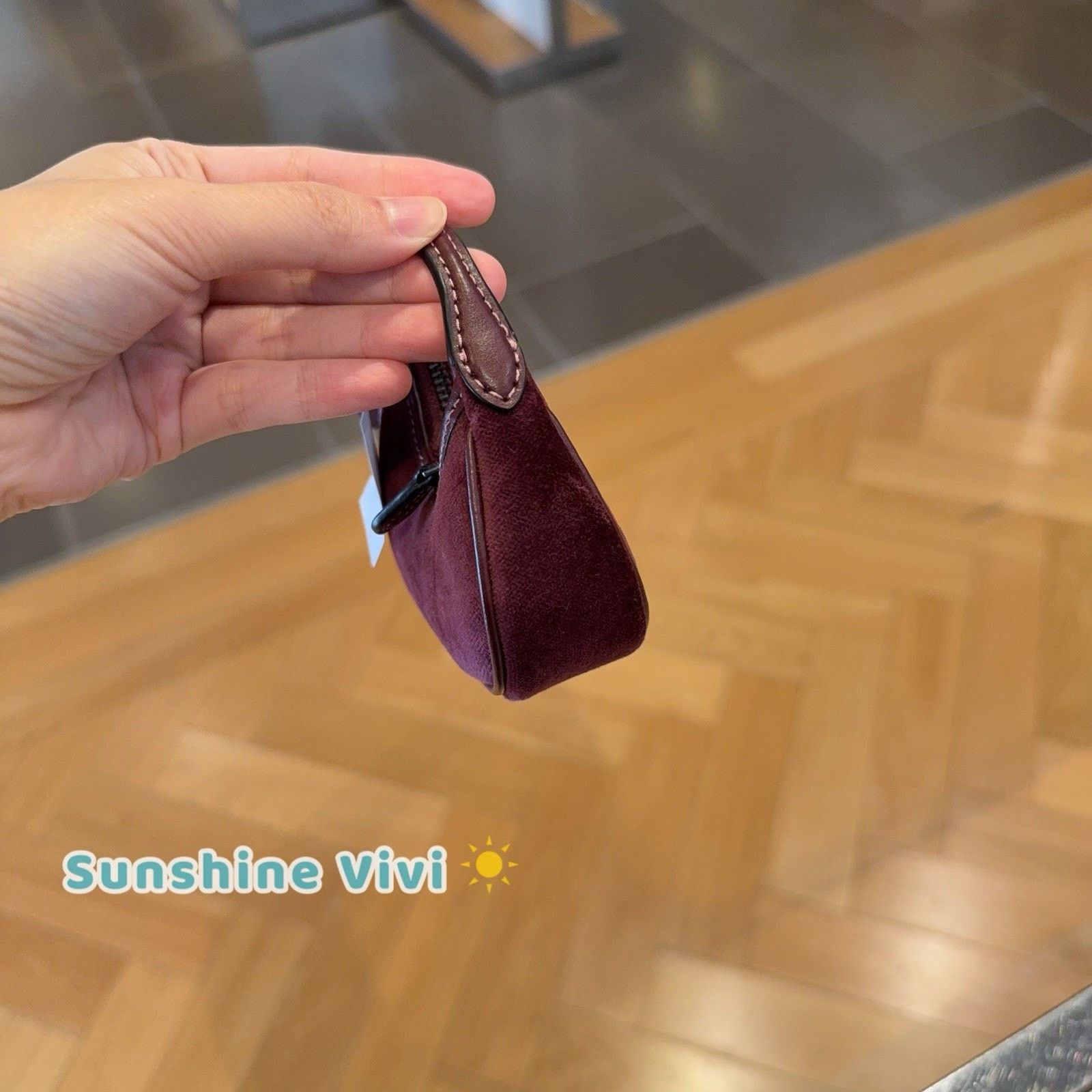 Coach NWT Coach Carmen Bag Charm Gunmetal/Burgundy Velvet CCF19 Size ONE SIZE - 5 Thumbnail