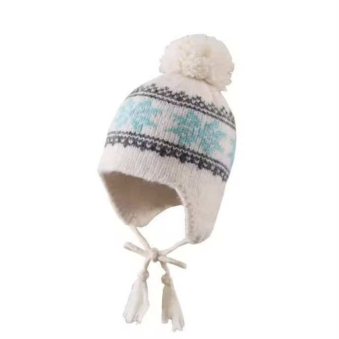Other Retro Fair Island Fringed Braided Knitted Beanie Hat Size ONE SIZE - 1 Thumbnail