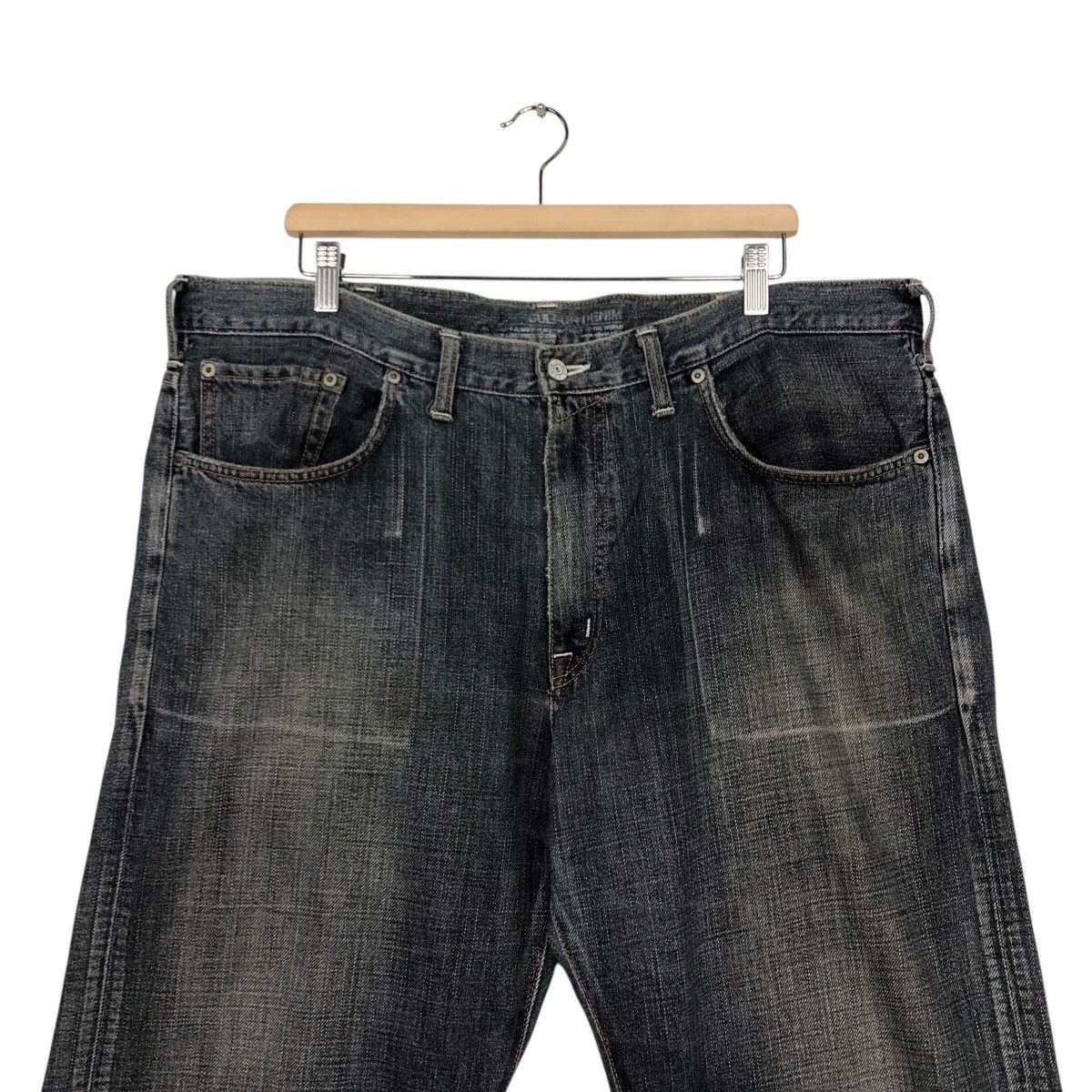 Japanese Brand Edwin Dark Wash Straight Leg Jeans Faded Denim Workwear Size US 40 / EU 56 - 4 Thumbnail
