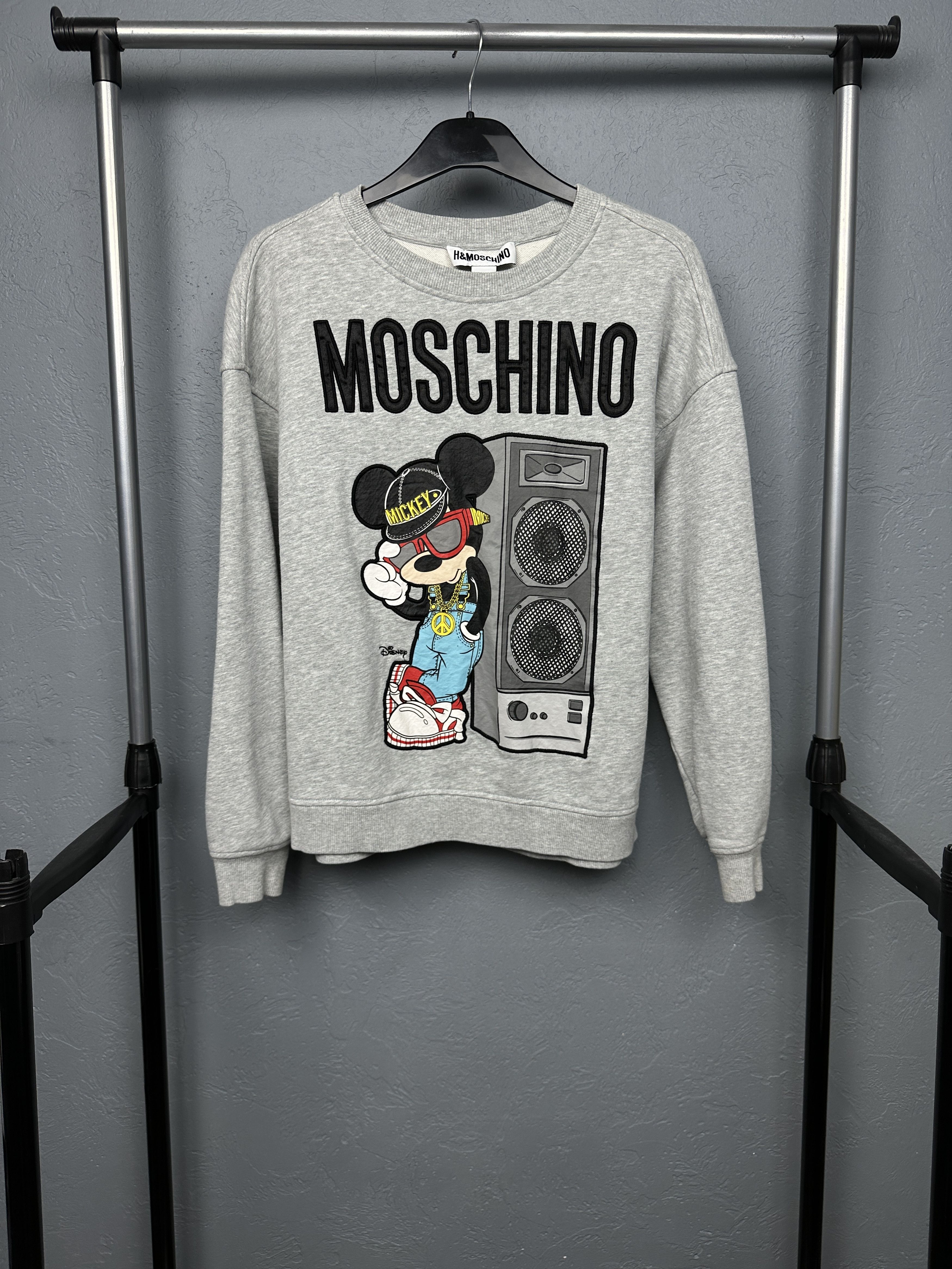 Moschino Limited Edition H&M x Moschino Grey Mickey Mouse Sweatshirt Size S / US 4 / IT 40 - 1 Thumbnail