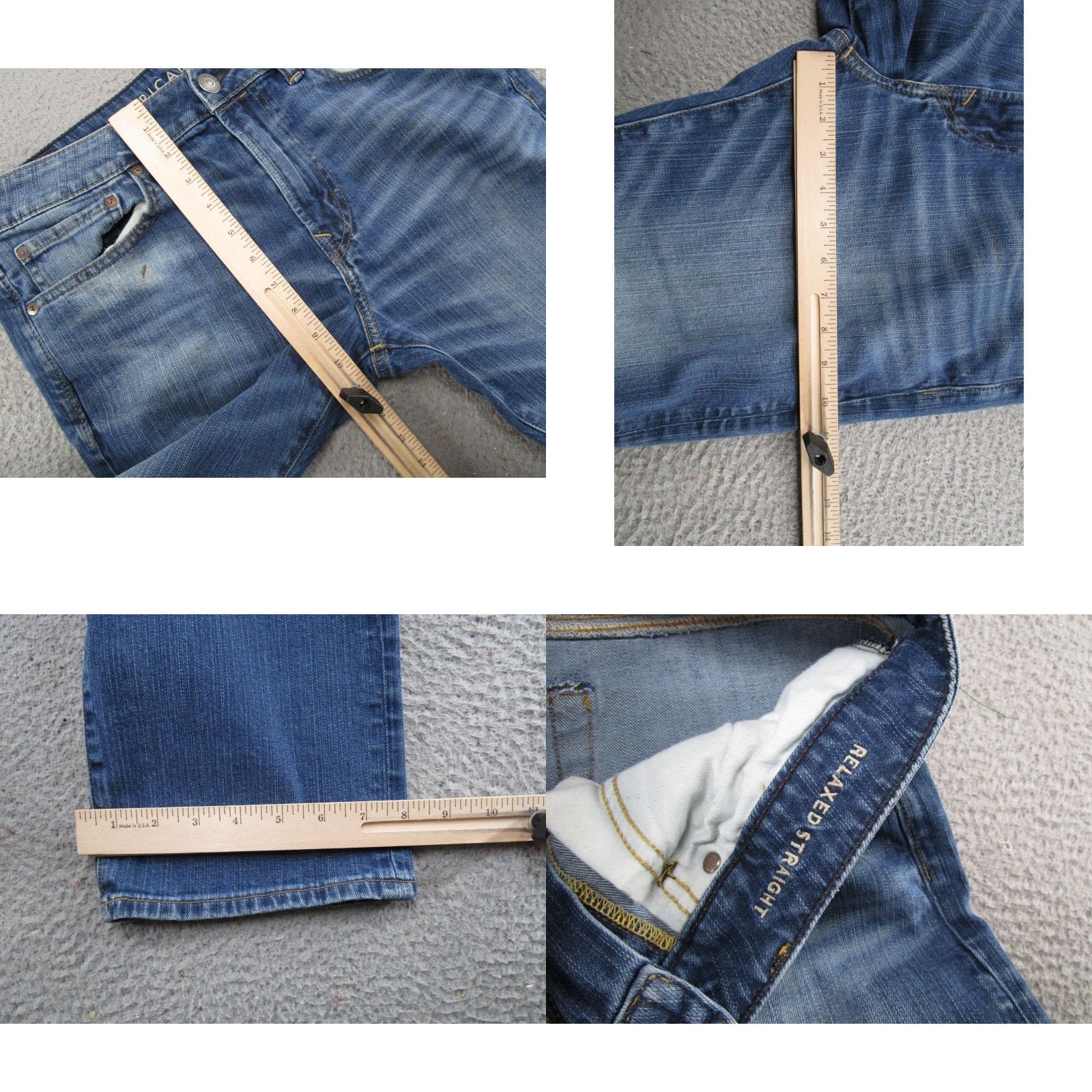 American Eagle Outfitters American Eagle Flex Relaxed Straight Leg Blue Jeans 32x32 34x30 Work Size US 32 / EU 48 - 8 Thumbnail