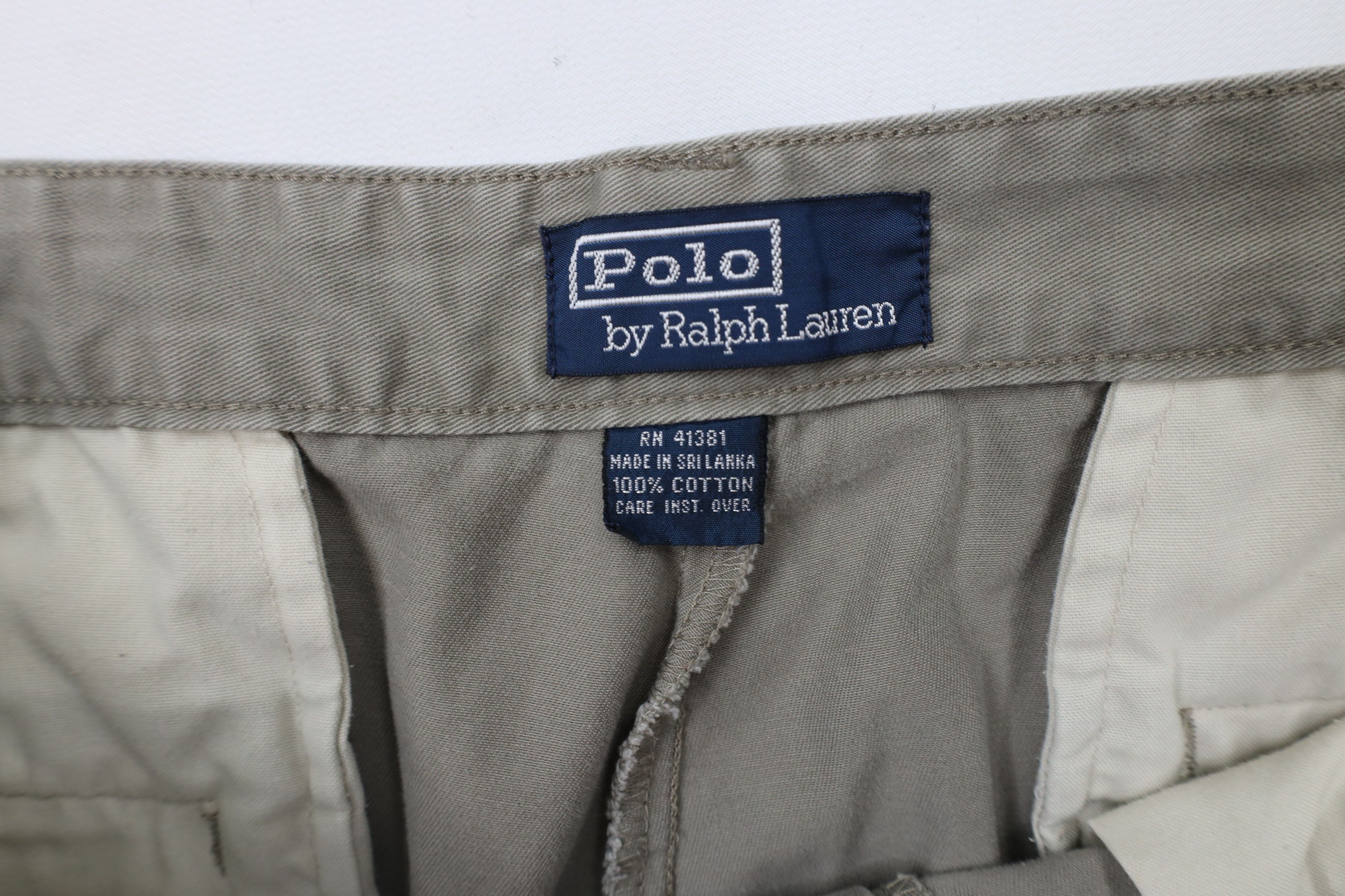 Ralph Lauren × Vintage Vintage 90s Ralph Lauren Wide Leg Chino Pants Green Gray Size US 34 / EU 50 - 8 Thumbnail