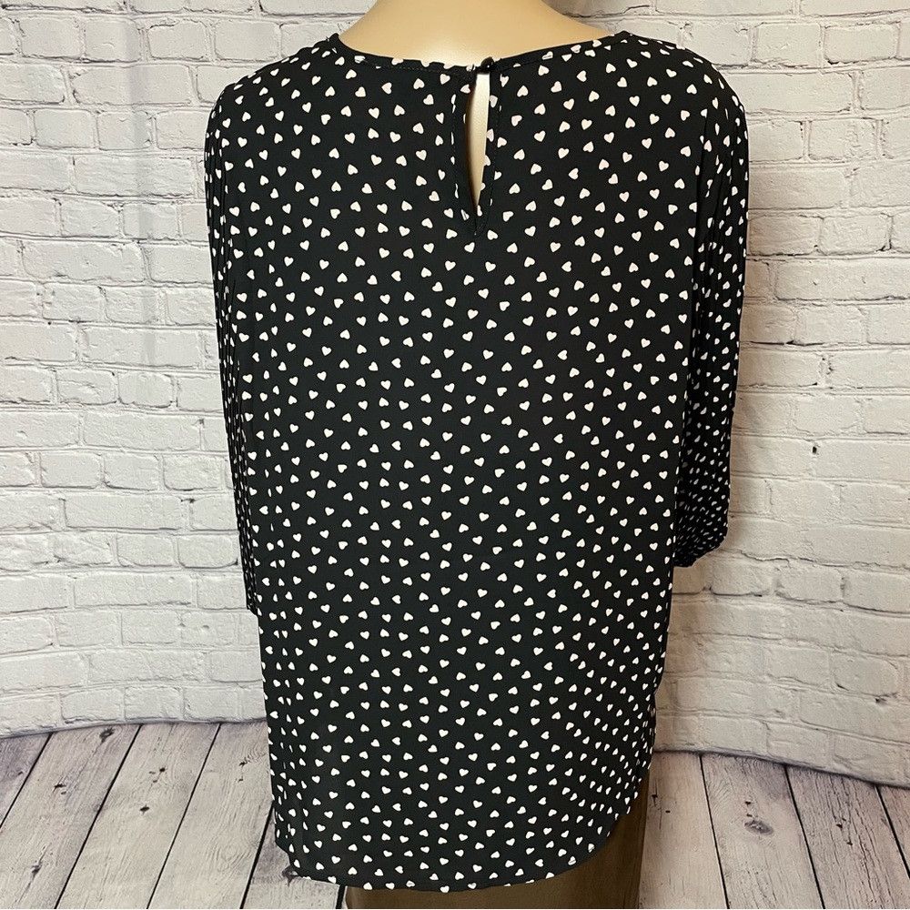 Adrianna Papell NWT New $79 Adrianna Papell Heart Printed Long Pleated Slee Size L / US 10 / IT 46 - 3 Thumbnail