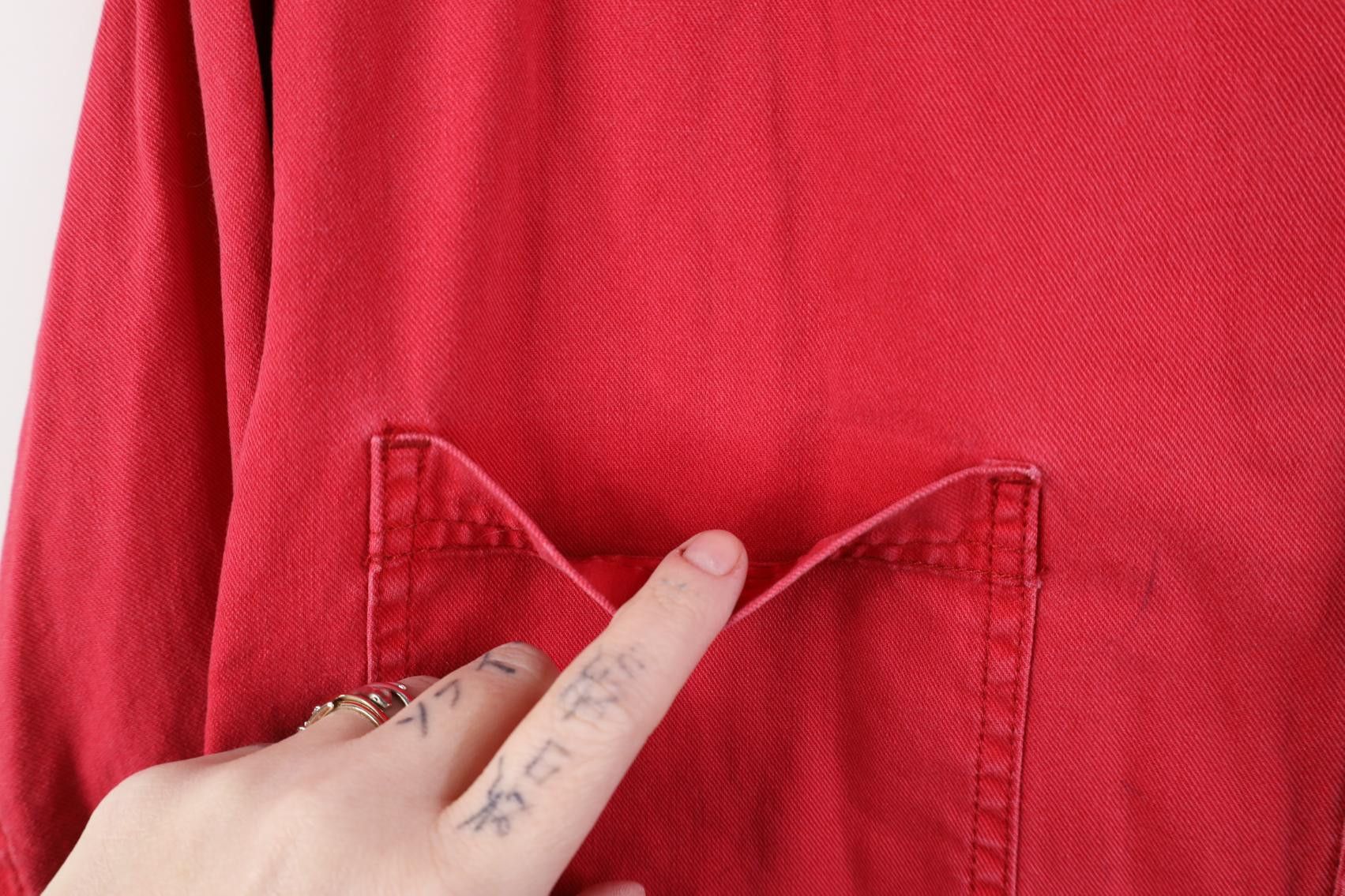 Levi's Vintage 90s Levis Baggy Denim Jean Button Shirt Red Cotton Size US L / EU 52-54 / 3 - 8 Thumbnail
