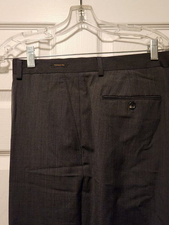Jos. A. Bank Jos.a.bank reserve men's charcoal 100%wool dress pants 42/30 Size 42R - 4 Thumbnail