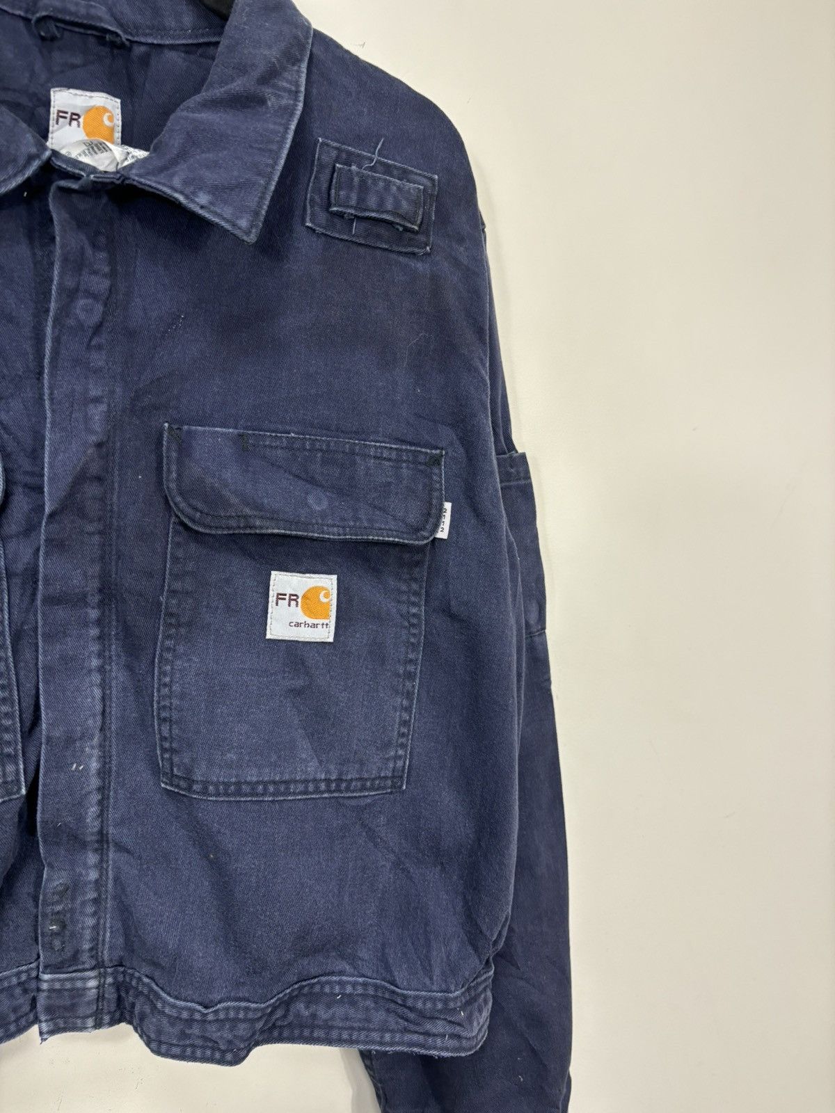 Carhartt Vintage Carhartt FR Navy Blue Workwear Boxy Cropped Jacket Size US L / EU 52-54 / 3 - 5 Thumbnail