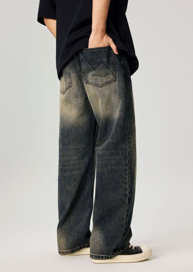 Jean Men's straight wide-leg retro whisker baggy jeans Size US 32 / EU 48 - 4 Thumbnail