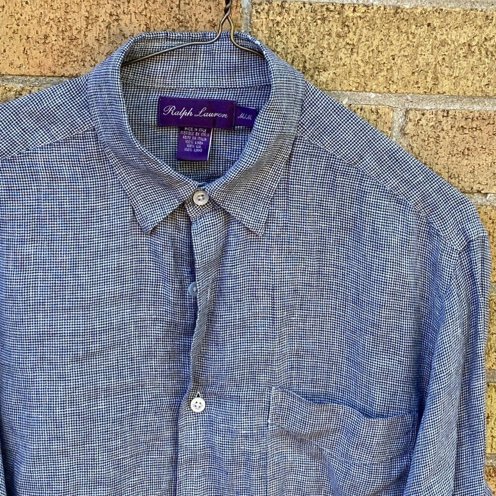 Ralph Lauren Purple Label Vintage Ralph Lauren Purple Label Linen Shirt Medium Size US M / EU 48-50 / 2 - 6 Thumbnail