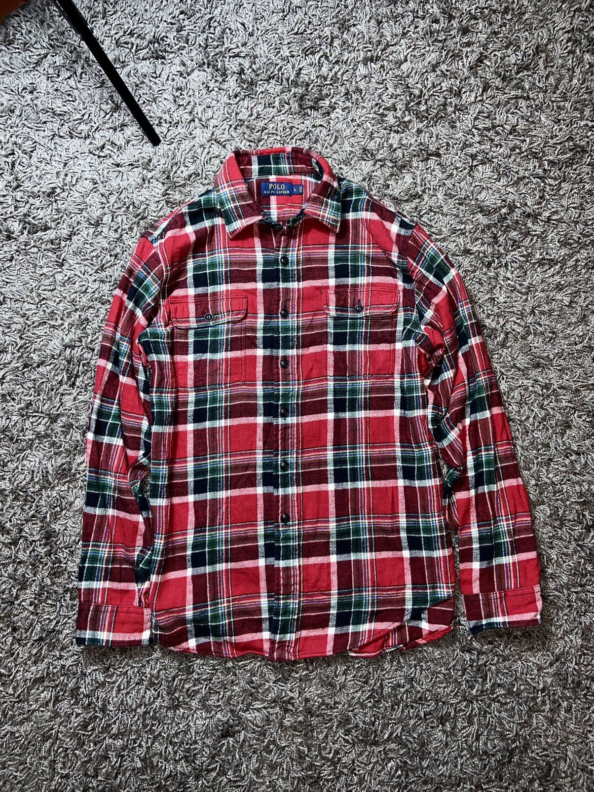 Flannel × Polo Ralph Lauren × Vintage RALPH LAUREN VINTAGE RED FLANNEL SHIRT USA STYLE Size US L / EU 52-54 / 3 - 2 Thumbnail