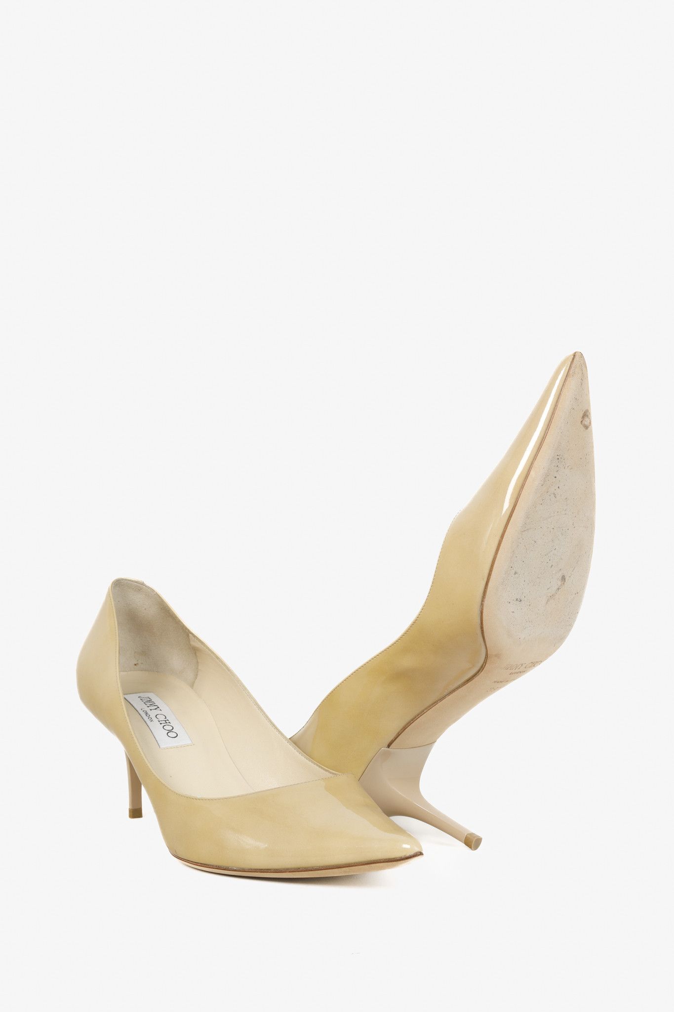 Jimmy Choo Jimmy Choo Nude Patent Pointed Toe Pumps Size US 9 / IT 39 - 4 Thumbnail