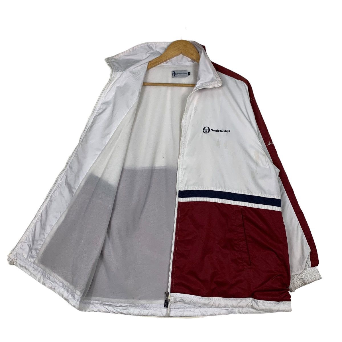 Sergio Tacchini SERGIO TACCHINI Red White Colorblock Light Jacket #1013-C45 Size US L / EU 52-54 / 3 - 7 Thumbnail