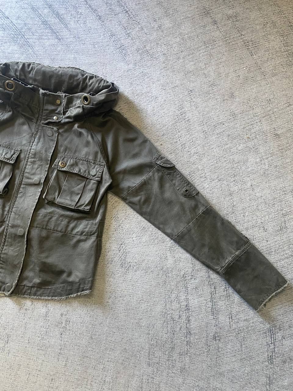 Japanese Brand Bono Style Crop Military Jacket Raw Edge Japanese Aesthetic Size S / US 4 / IT 40 - 2 Thumbnail