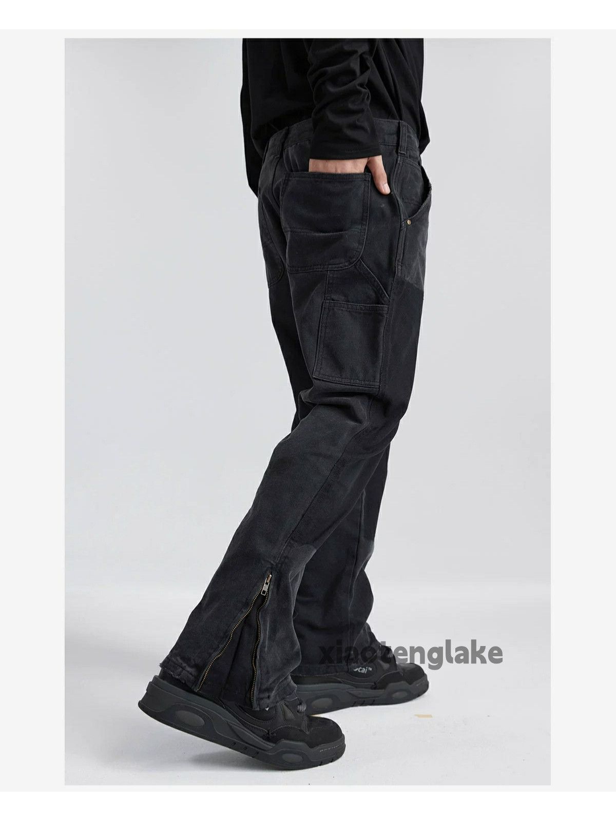 Jean × Vintage washed faded zipper utility carpenter skate hiphop jeans Size US 34 / EU 50 - 10 Thumbnail