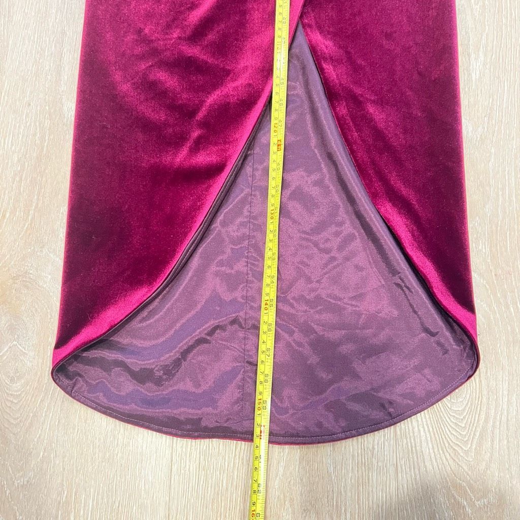 Halo Black Halo, Estelle Smashing Berry High-Low Velvet Halter Bo Size S / US 4 / IT 40 - 13 Thumbnail