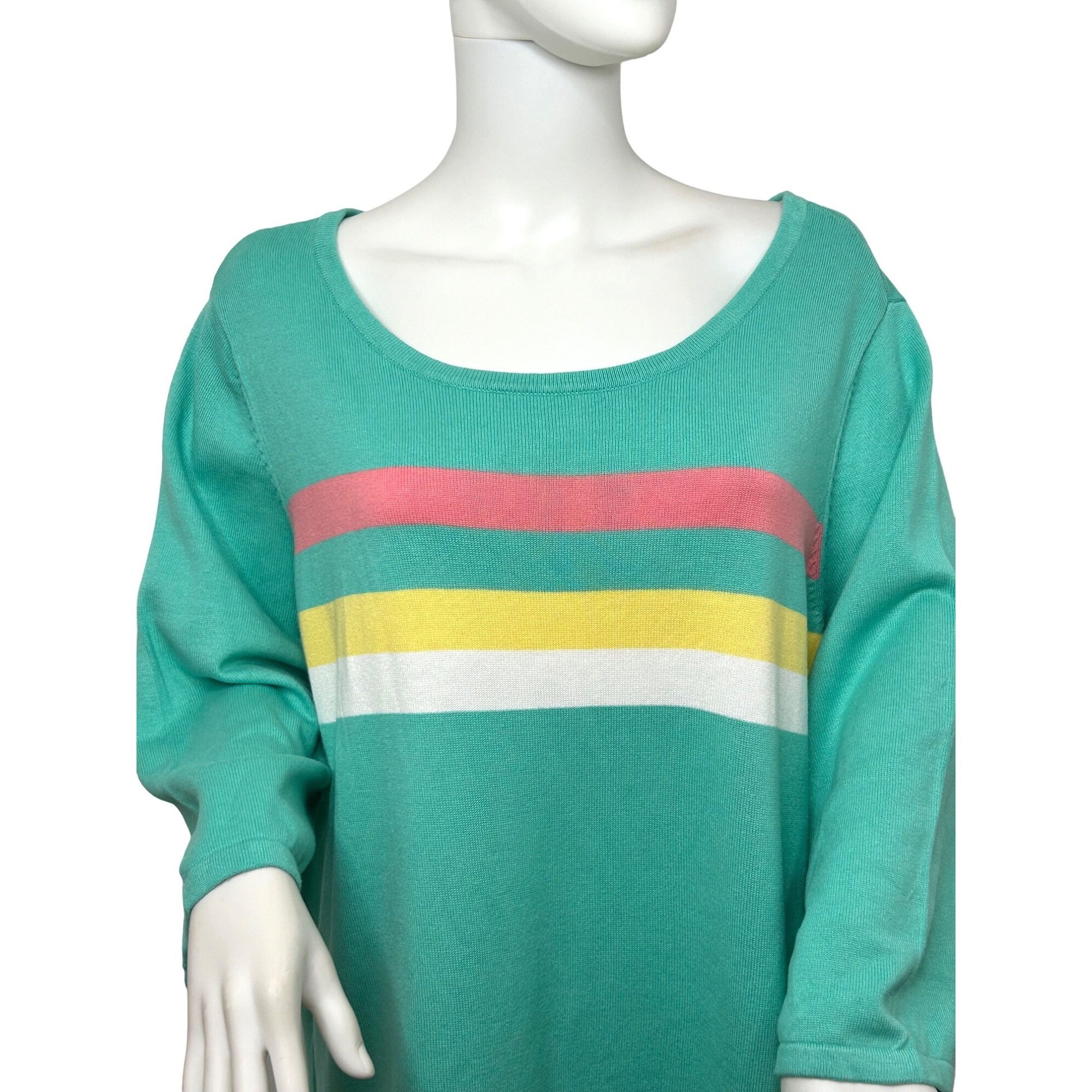 Other Belle Kim Gravel Tunic Top 1X Green Pink Yellow White Stripe Size XL / US 12-14 / IT 48-50 - 5 Thumbnail