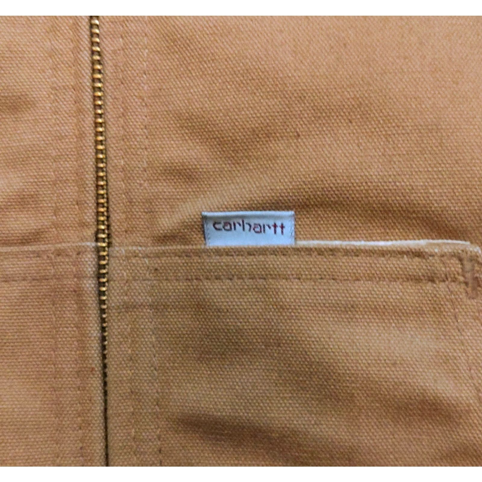 Carhartt VINTAGE Carhartt Jacket Mens 2XLT Hooded Wool Lined Bomber Canvas Workwear Brown Zip Front Mid-Length All Seasons 90s USA Outdoors Mens Size US XXL / EU 58 / 5 - 5 Thumbnail