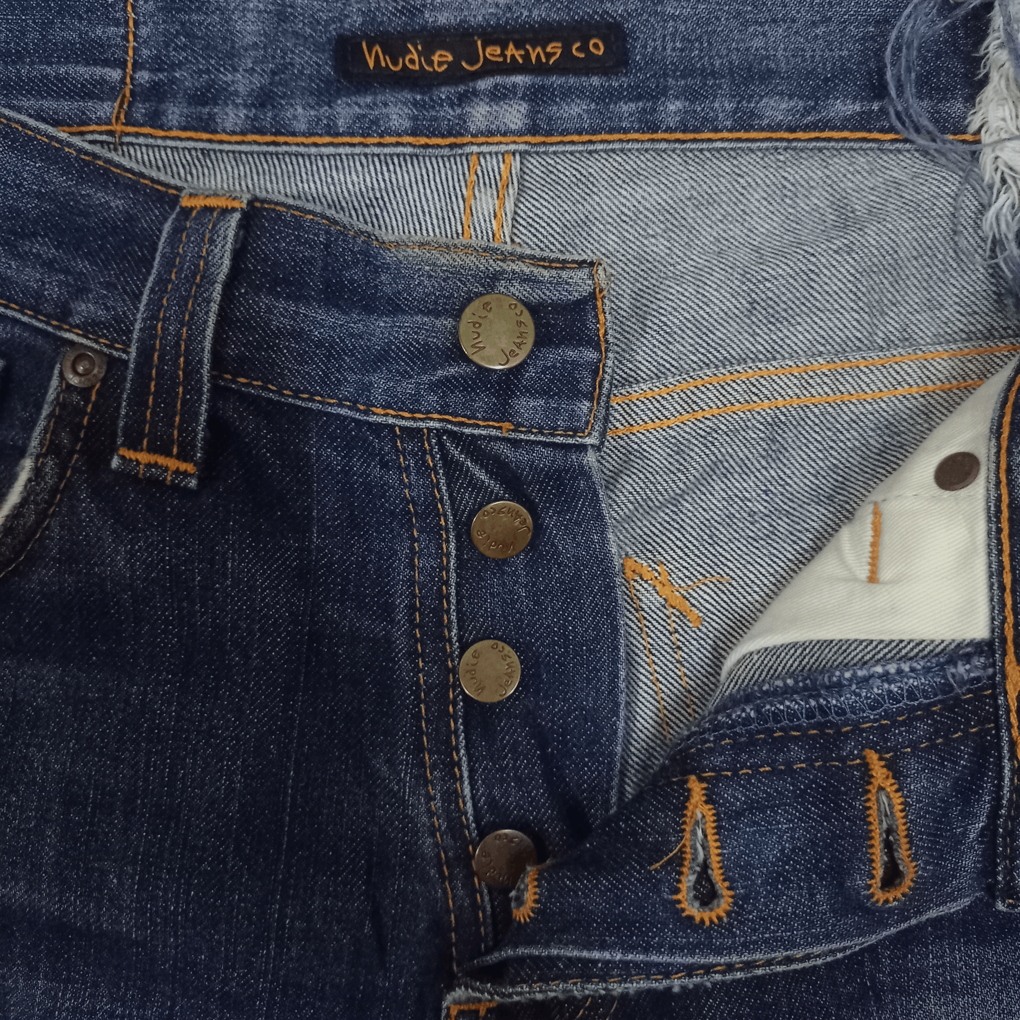 Nudie Jeans Vintage Nudie Button Fly Blue Wash Ripped Style Jeans 30x31 Size US 30 / EU 46 - 3 Thumbnail