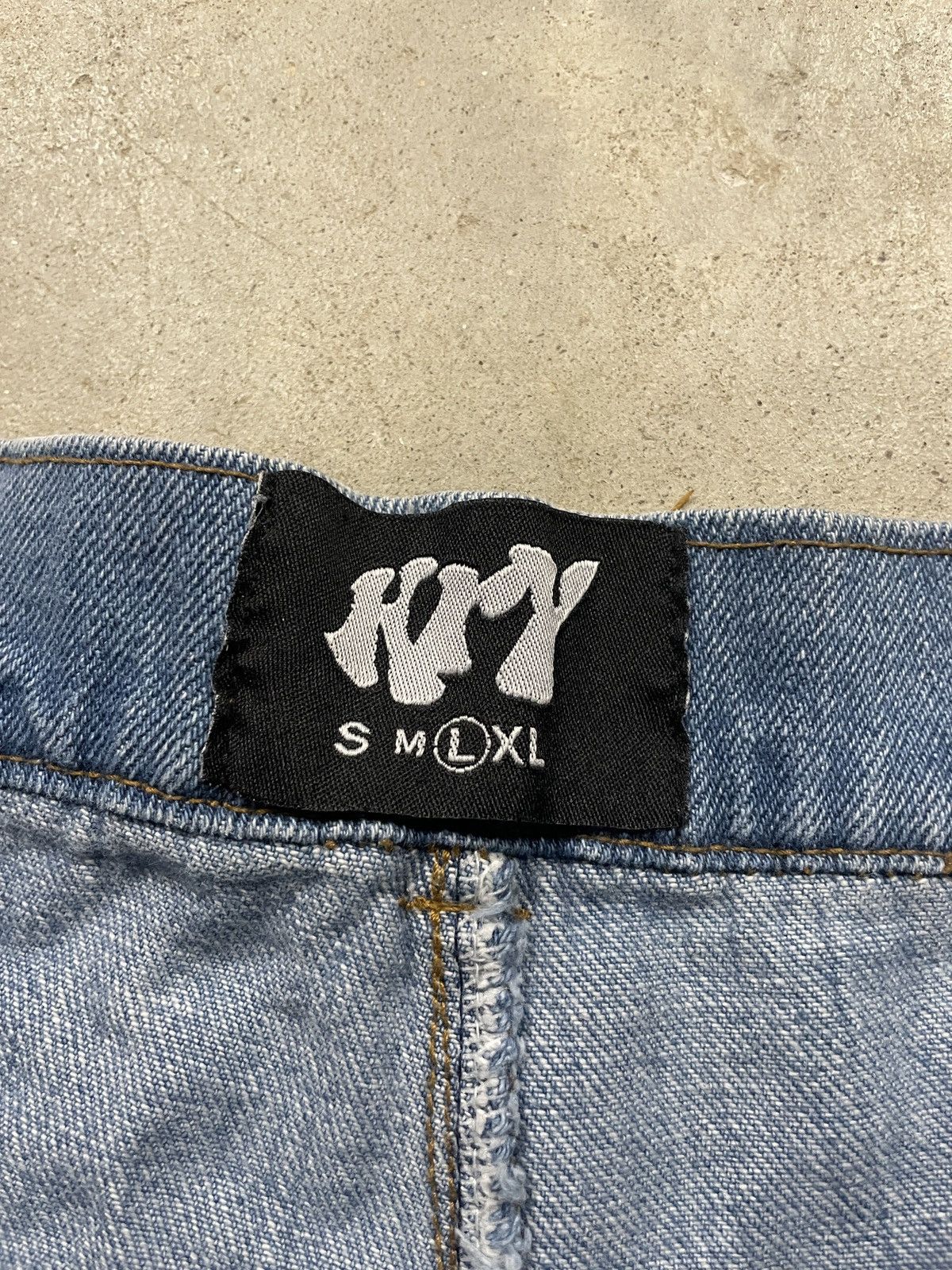 Other × Vintage Vintage Washed Denim Jeans - Red Patches Size US 35 - 2 Thumbnail