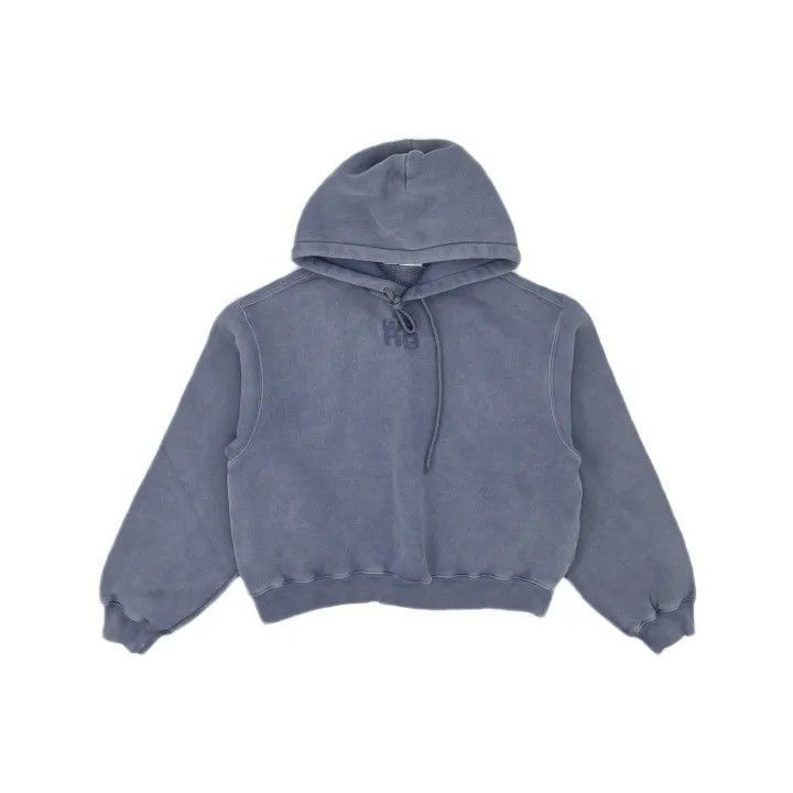 Alexander Wang Alexander Wang Faded Logo Hoodie in Light Gray - Size S / US 4 / IT 40 - 1 Thumbnail