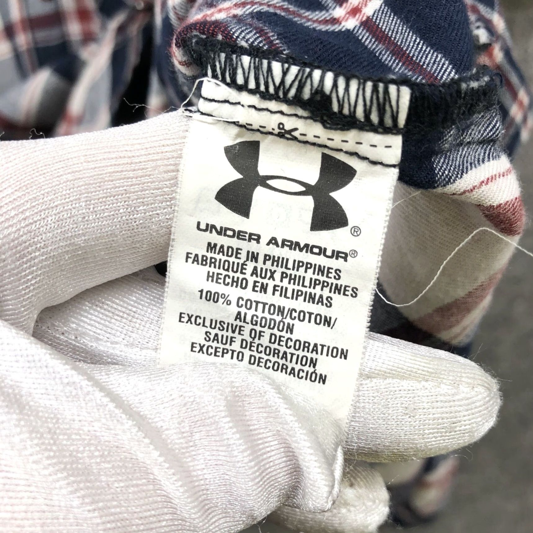 Under Armour Under Armour Shirt Mens M Short Sleeve Button-Down Plaid Cotton Tactical Fishing Embroidered Button-Up Size US M / EU 48-50 / 2 - 6 Thumbnail