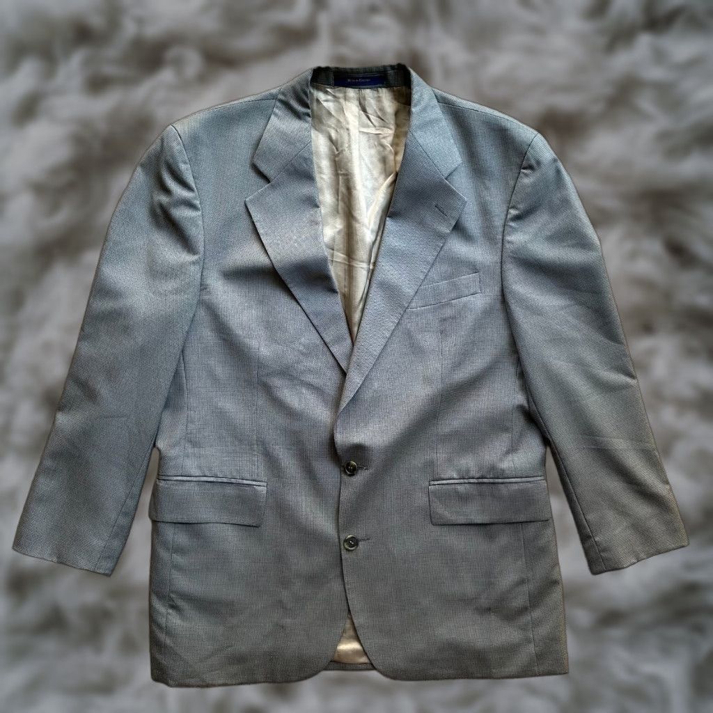 Chaps Chaps Ralph Lauren Blazer Mens 44R Wool Two-Button Notch Gray Solid Jacket Size 44R - 1 Thumbnail