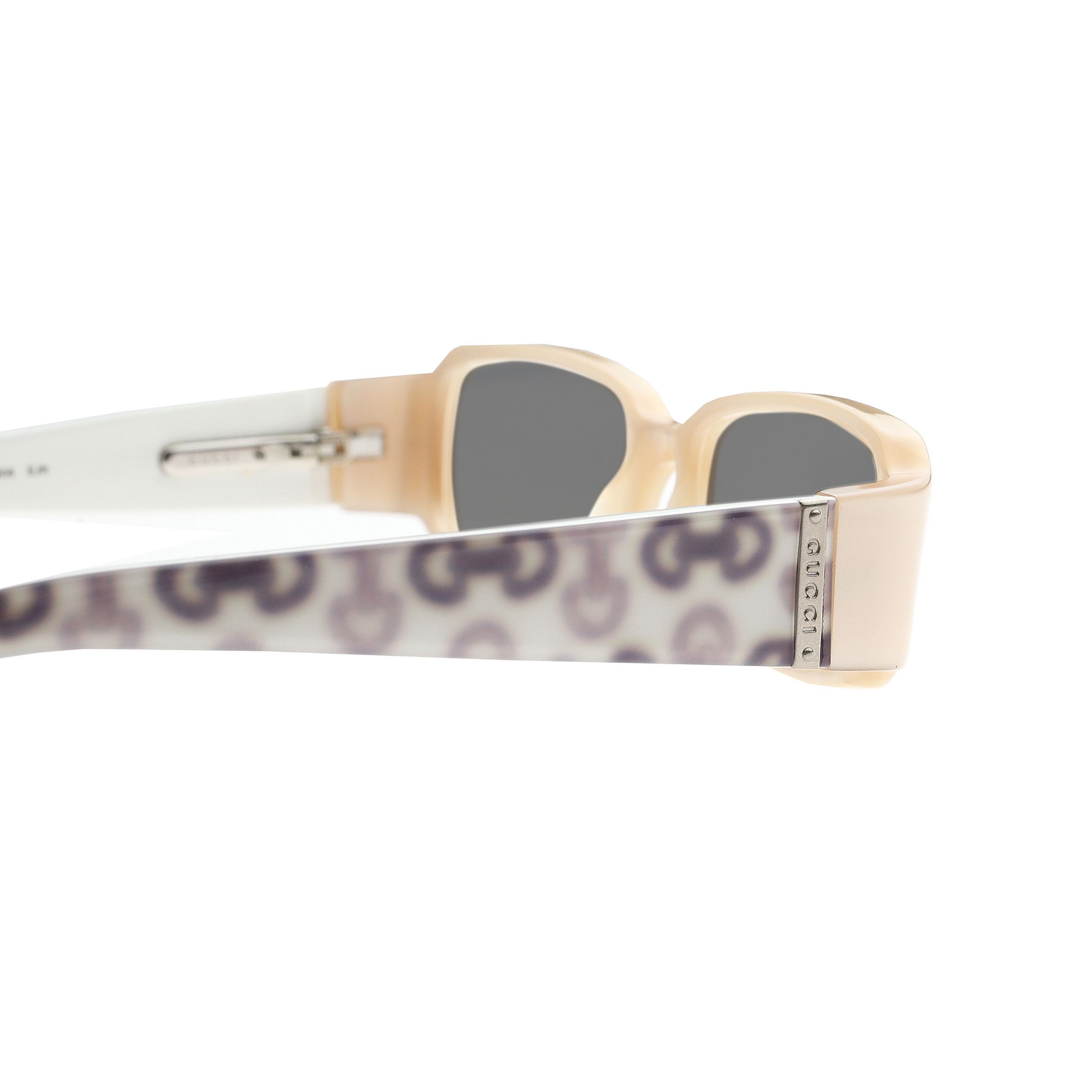 Gucci Gucci '00s Beige Monogram Horsebit Flat Sunglasses Black Size ONE SIZE - 1 Thumbnail
