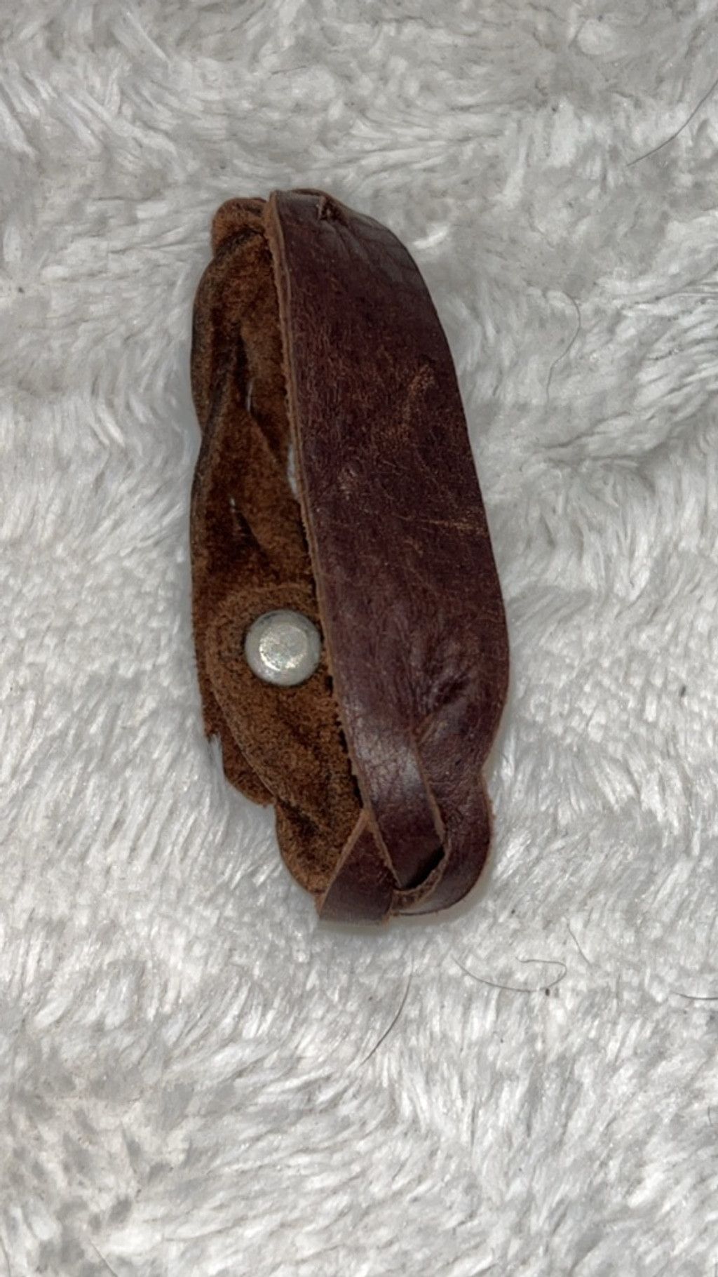 The Unbranded Brand Women's Unbranded Brown Leather Bracelet One Size Silver Sna Size ONE SIZE - 2 Thumbnail