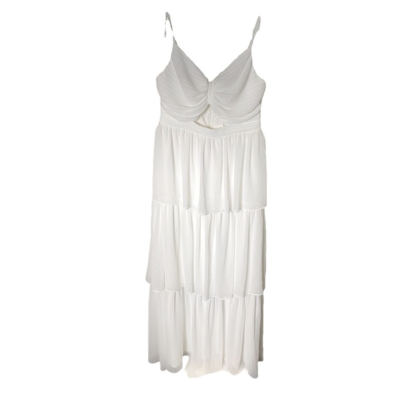Bloomingdale's AQUA White Cutout Tiered Gown 12 NWT Size XL / US 12-14 / IT 48-50 - 2 Thumbnail