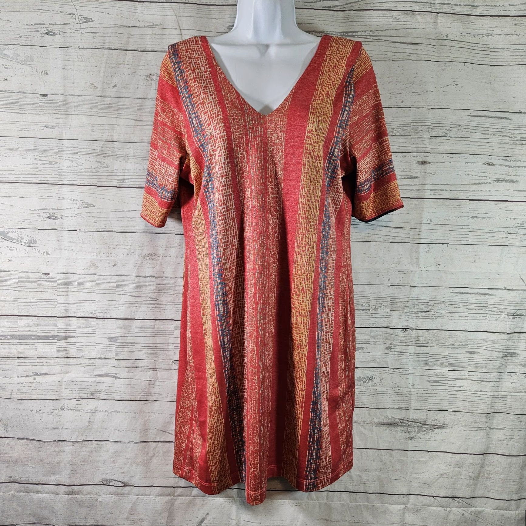 Doublet Nally & Millie Womens Reversible Dress Sz Large Purple Red Double V-Neck Dress Womens L Red V-Neck Mini Polyester Blend Short Sleeve 90s? Size L / US 10 / IT 46 - 4 Thumbnail