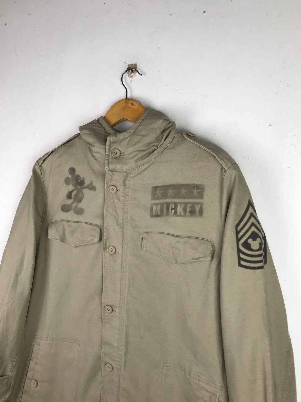 Mickey Mouse × Vintage Vintage Mickey Mouse Military Long Jacket Rare Design Size US L / EU 52-54 / 3 - 8 Thumbnail