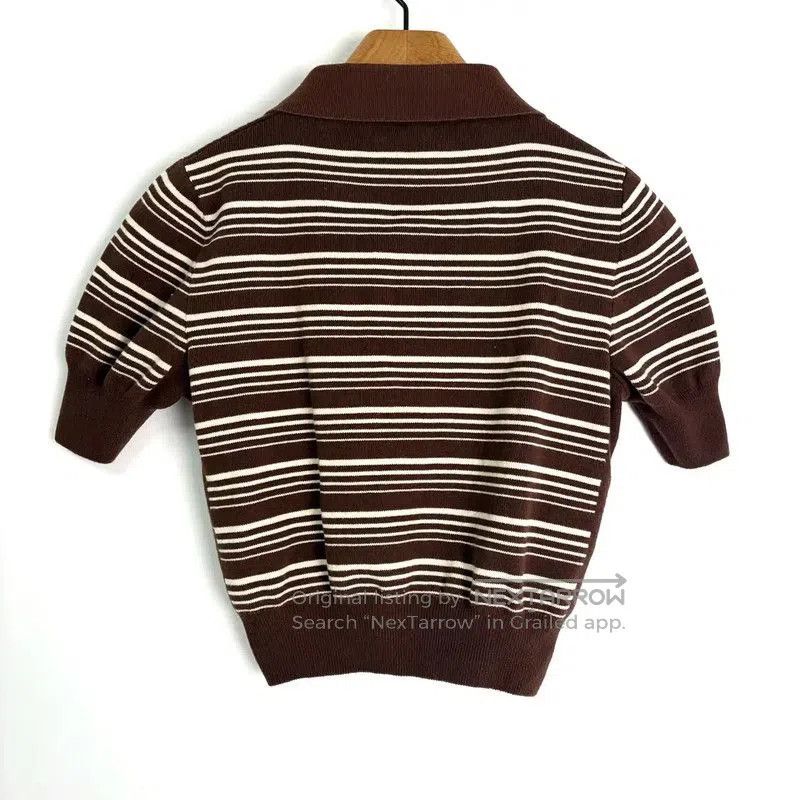 Miu Miu Miu Miu Brown Striped Women's Shirt . Size XXS / US 00 / IT 34 - 2 Thumbnail