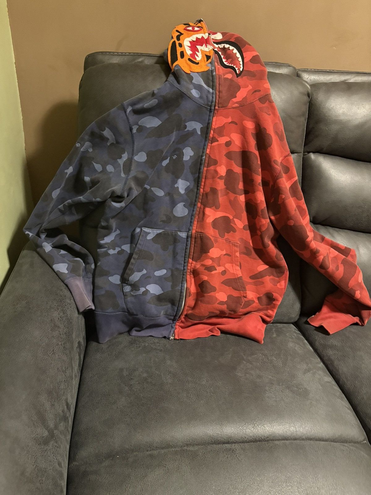 Color Camo Tiger Shark Zip Hoodie | Grailed
