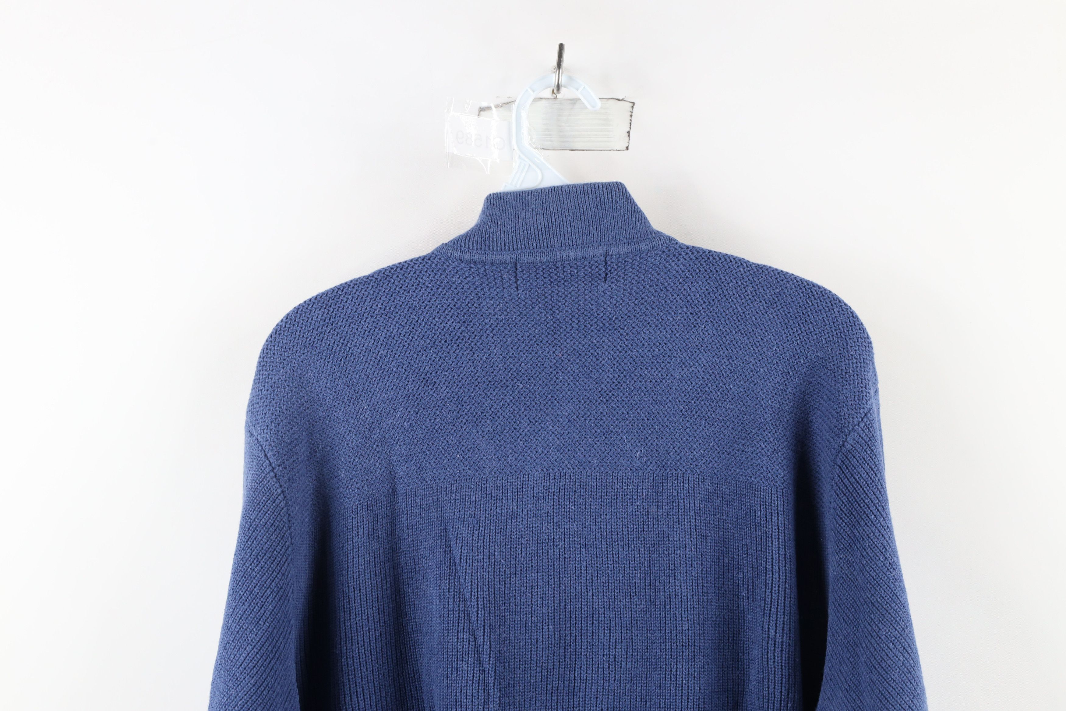 Eddie Bauer × Vintage Vintage 90s Eddie Bauer Ribbed Knit Henley Sweater Blue Size US M / EU 48-50 / 2 - 9 Thumbnail