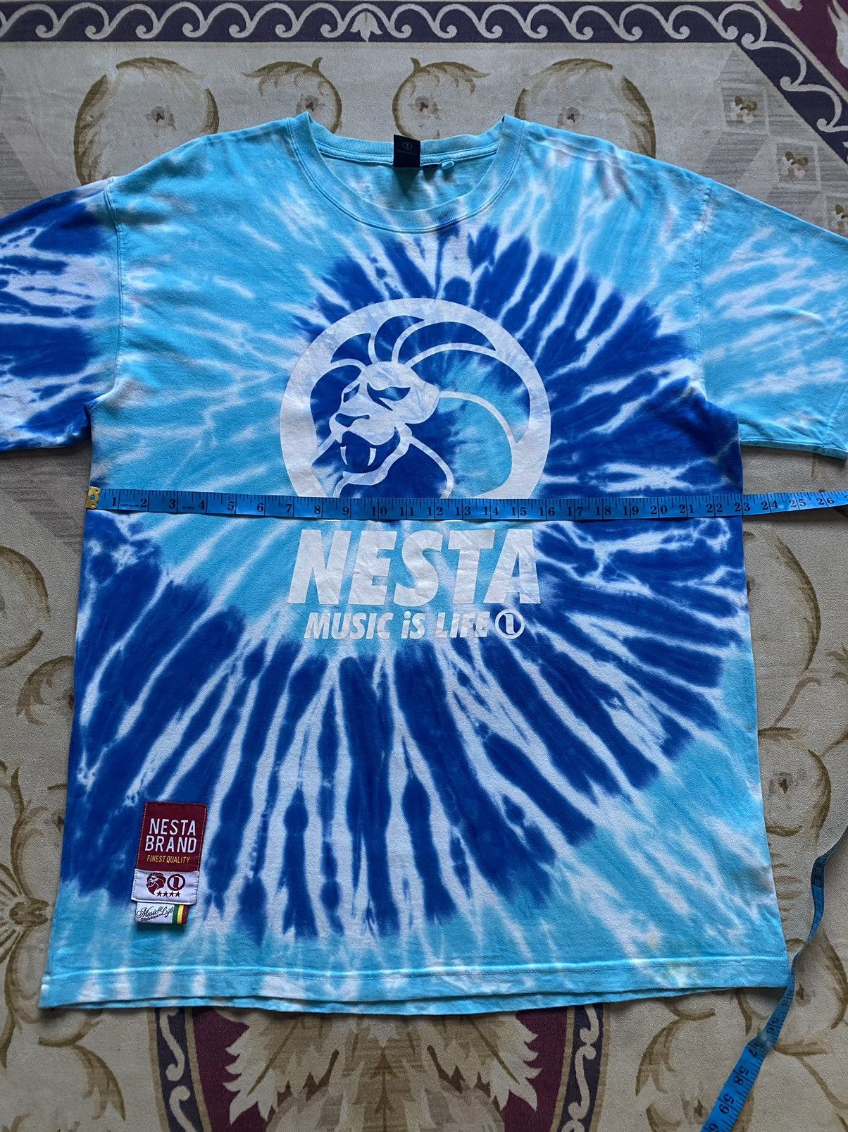Japanese Brand Nesta Music Is Life Tie Dye T-Shirt Size US XL / EU 56 / 4 - 9 Thumbnail