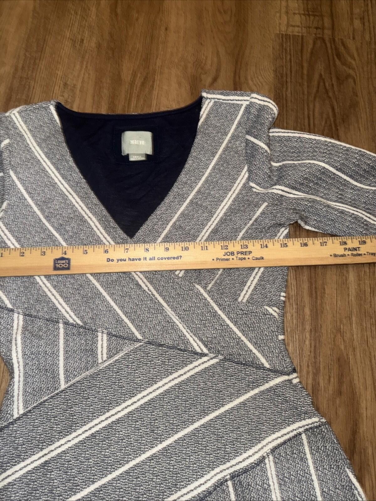 Other Maeve Wrapped Stripe Column Dress Anthropologie Gray Navy Size S / US 4 / IT 40 - 5 Thumbnail