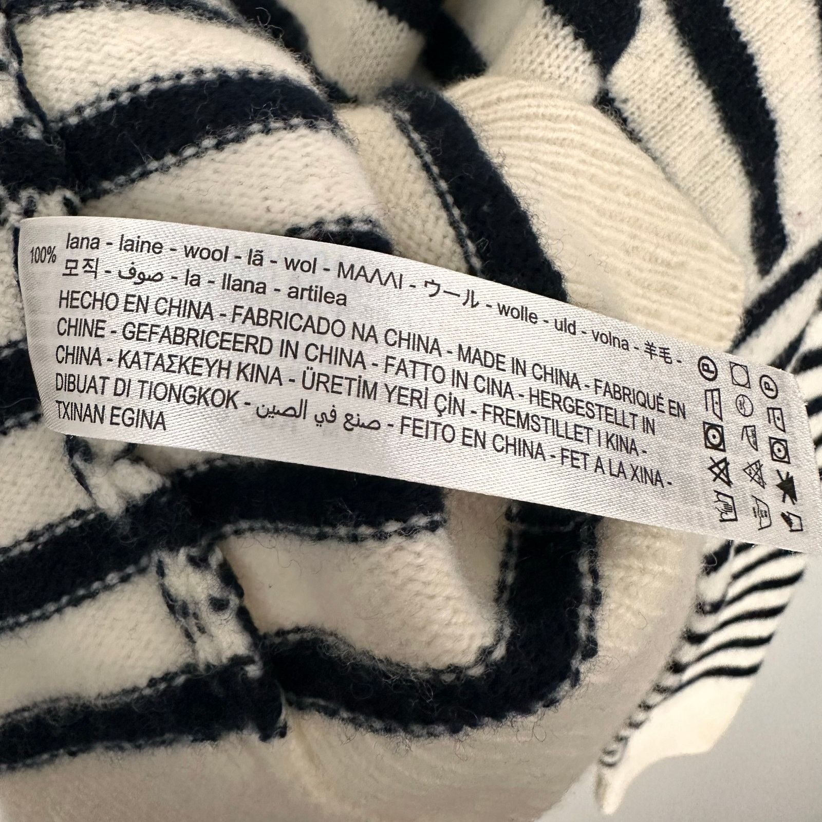 Zara Zara Black Ecru Striped Oversized Wool V-neck Cardigan Sz M Size M / US 6-8 / IT 42-44 - 9 Thumbnail