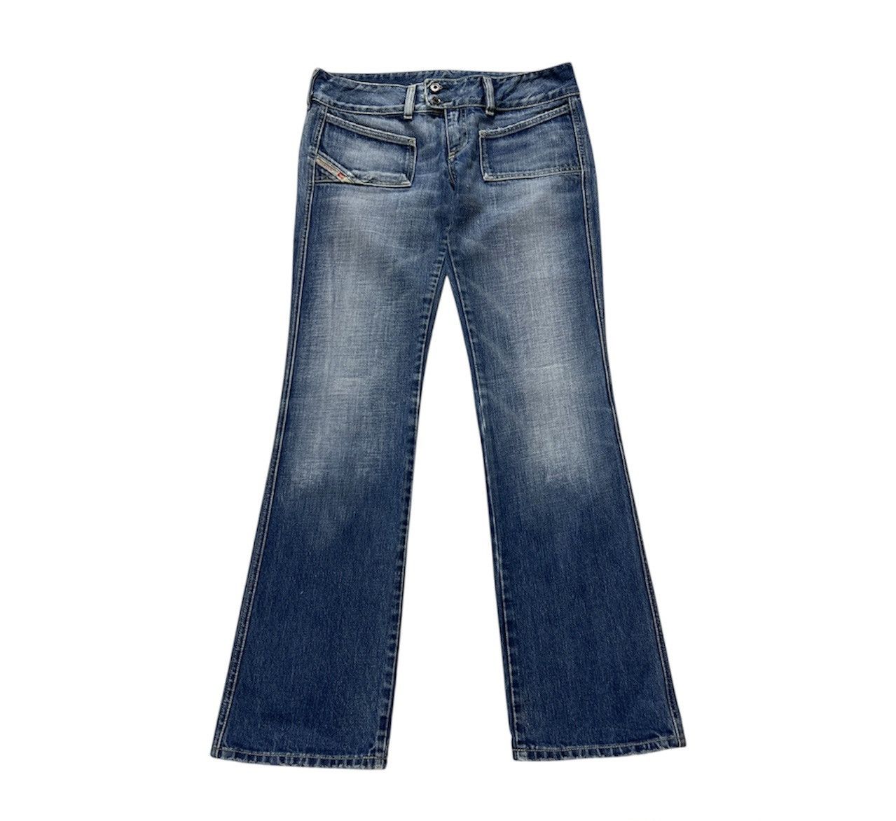Diesel Vintage 90s Diesel y2k bootcut distressed denim jeans flared Size 29" - 1 Thumbnail