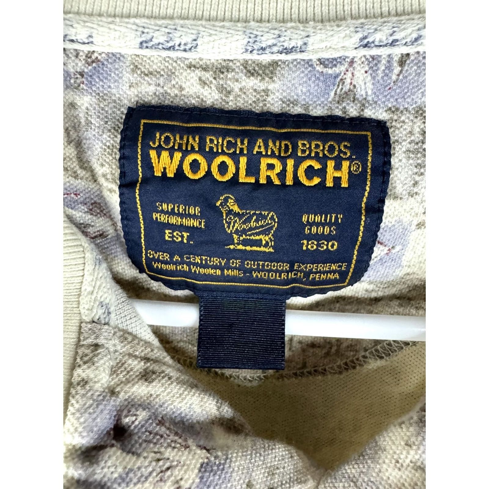 Vintage VINTAGE Woolrich Polo Shirt Mens XL Beige Purple Abstract Knit 90s Pattern Geometric Button Collar Size US XL / EU 56 / 4 - 5 Thumbnail