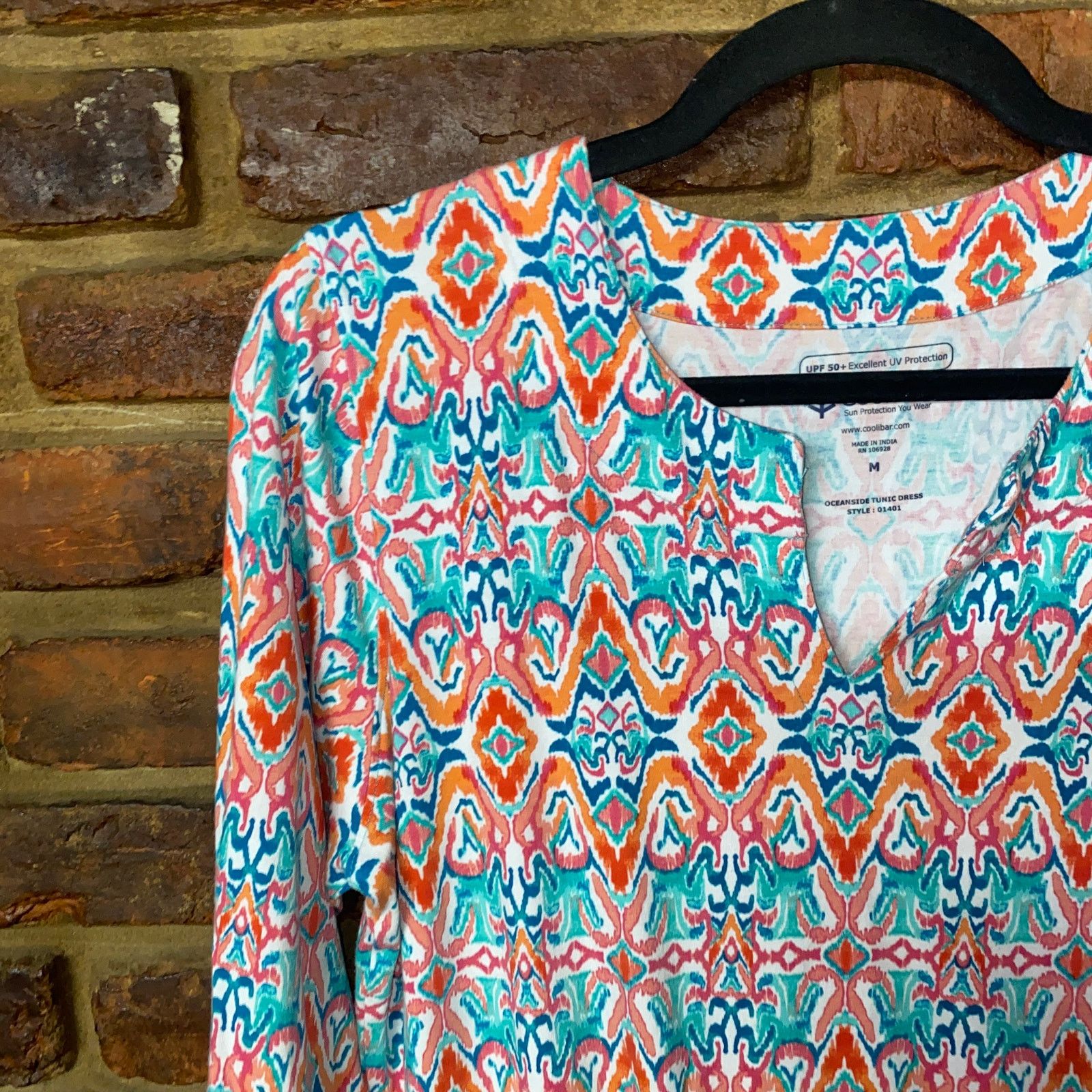 Other Coolibar Oceanside Tunic 3/4 Sleeve Mini Dress Medium Size M / US 6-8 / IT 42-44 - 4 Thumbnail