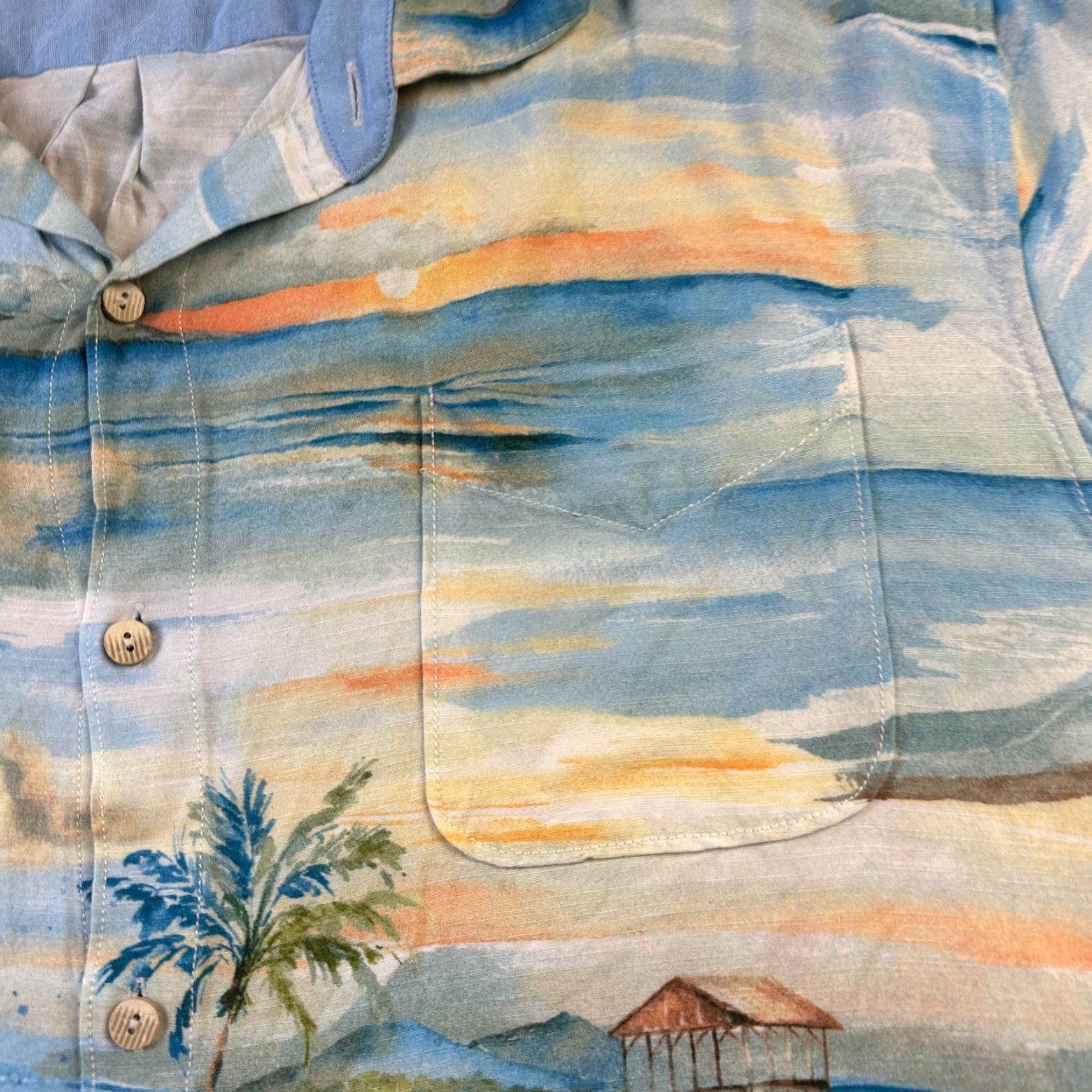 Tommy Bahama VINTAGE Tommy Bahama Shirt Mens 3XL Blue Short Sleeve Camp Veracruz Cay Geometric Pattern Button-Up Collared Casual Travel Summer Size US XXL / EU 58 / 5 - 4 Thumbnail