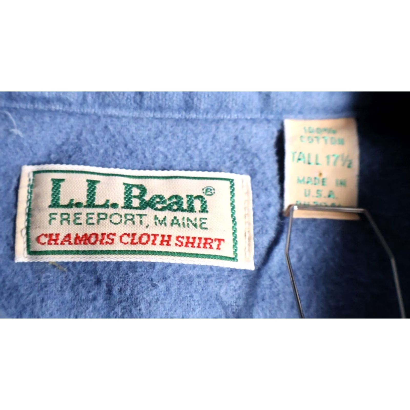 Vintage VINTAGE L.L. Bean Chamois Cloth Shirt Mens 17.5 Tall / XLT Blue Workwear VTG Button-Up Flannel Shirt Size US XL / EU 56 / 4 - 3 Thumbnail