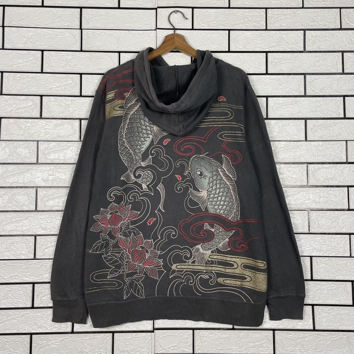 Japanese Brand Sorridere Koi Fish Sukajan Pullover Hoodie Size US L / EU 52-54 / 3 - 7 Thumbnail