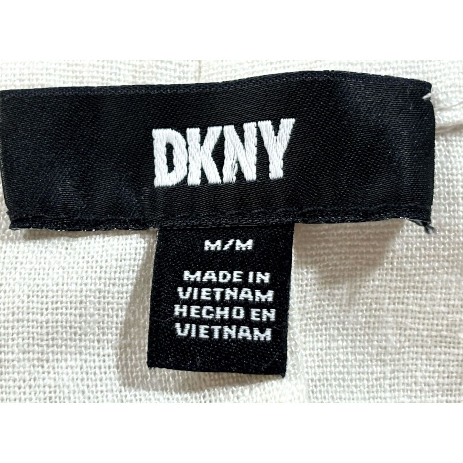 DKNY DKNY V-Neck Linen Maxi Slip Dress Minimalist Lagenlook Classic Quiet Luxury M Dress Women Long White Sleeveless Pullover Casual Travel Party/Cocktail Size M / US 6-8 / IT 42-44 - 6 Thumbnail