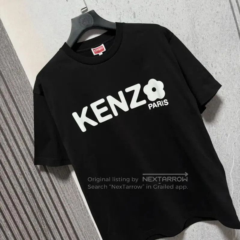 KENZO Summer Black Cotton Logo T-Shirt .