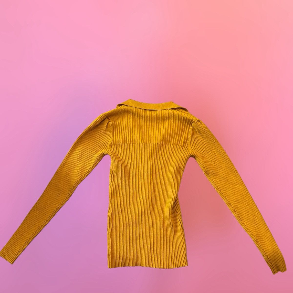 Karl Lagerfeld Karl Lagerfeld Paris Yellow Ribbed Collar Blouse - XS Size XS / US 0-2 / IT 36-38 - 13 Thumbnail