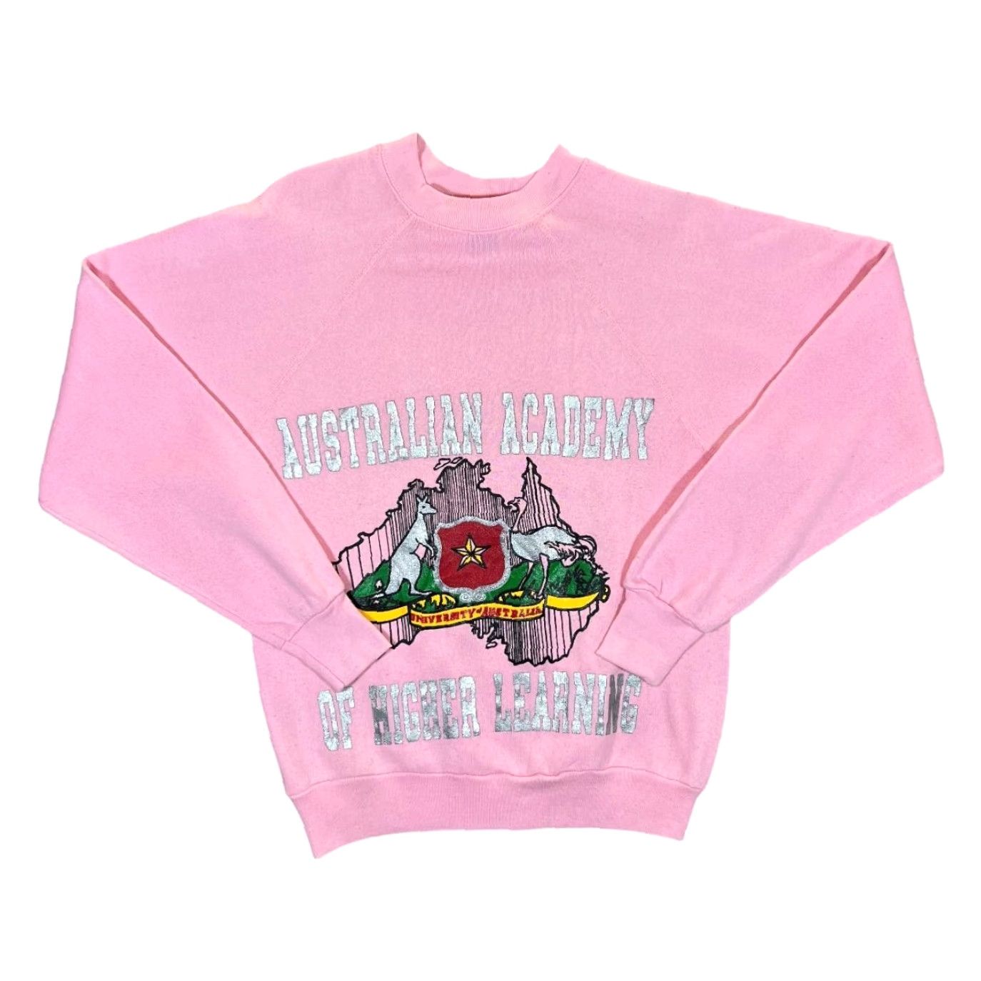Tultex VINTAGE Tultex AUSTRALIAN ACADEMY OF HIGHER LEARNING Graphic Sweatshirt Pink Small Womens Sweatshirt Pullover Graphic Souvenir Spellout 90s Size S / US 4 / IT 40 - 2 Thumbnail