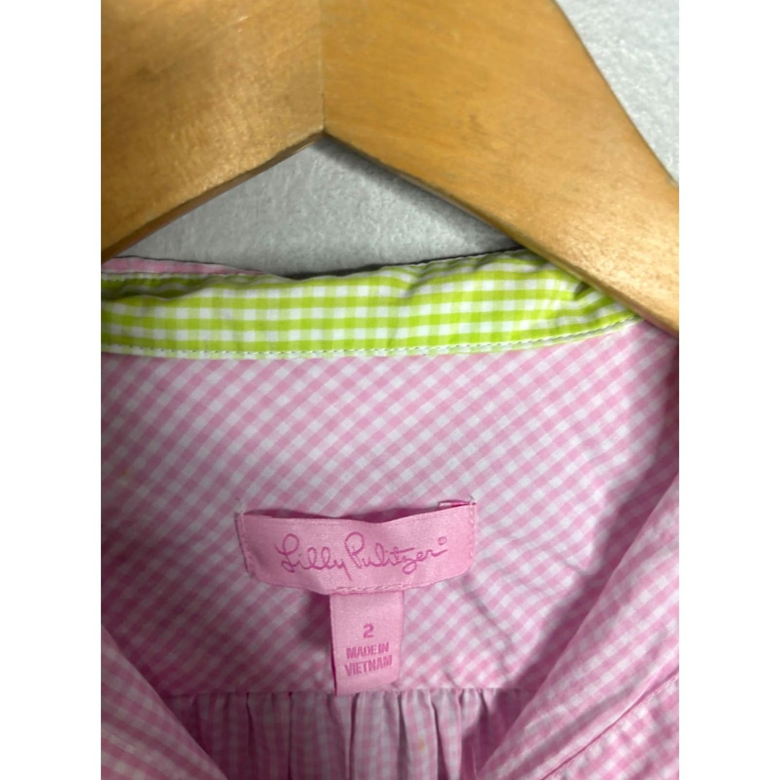 Lilly Pulitzer Lilly Pulitzer Jonni Shirt Women's Size 2 Plaid Print Short Sleeve Button 6119 Size XS / US 0-2 / IT 36-38 - 3 Thumbnail