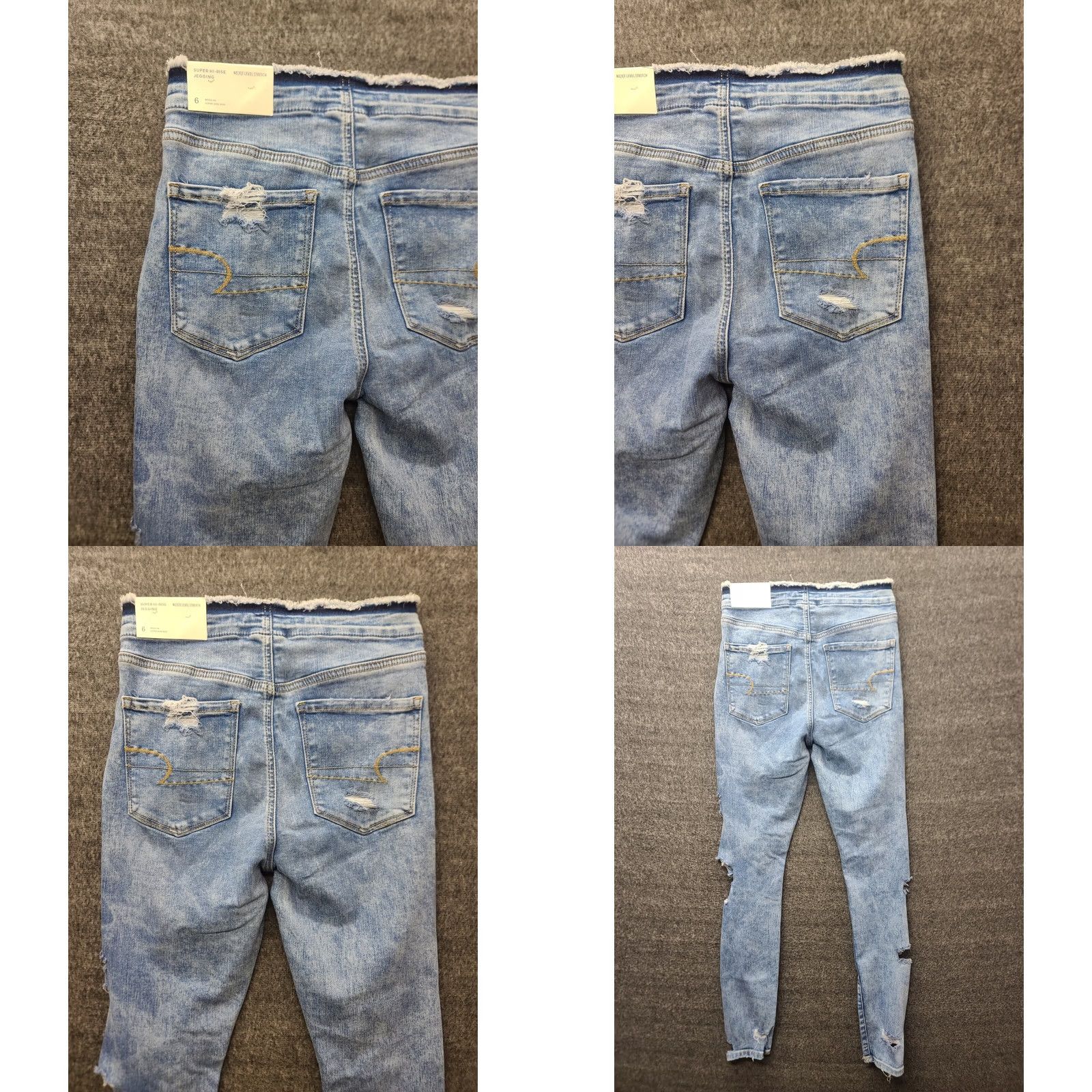 American Eagle Outfitters VINTAGE American Eagle Jeggings Womens 6 27x28 Regular Fit Ankle Super Hi Rise Thrashed Size 28" / US 6 / IT 42 - 9 Thumbnail
